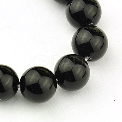 Synthetic Black Stone Beads Strands GSR14mmC044-1