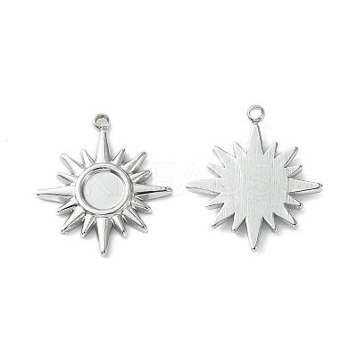 Non-Tarnish 304 Stainless Steel Pendant Cabochon Settings STAS-L269-051P-1