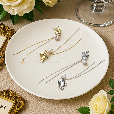 4Pairs 2 Colors Iron & Alloy Cuff Earrings EJEW-HY0001-15-1