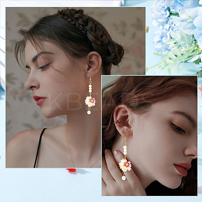 560Pcs 8 Colors 6-Petal Imitation Jelly Acrylic Bead Caps OACR-DC0001-05-1