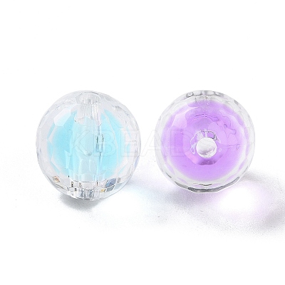 UV Plating Iridescent Transparent Acrylic Bead in Bead OACR-H112-08D-1