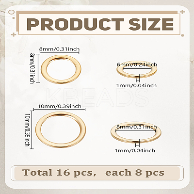 16Pcs 2 Styles 304 Stainless Steel Linking Rings STAS-LP0005-50-1
