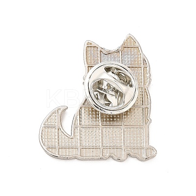 Dog Enamel Pin with Brass Butterfly Clutches JEWB-A006-01B-1