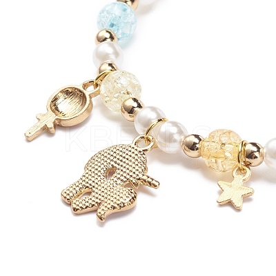 Colorful Alloy Enamel Cute Charms Bracelet BJEW-JB08661-04-1