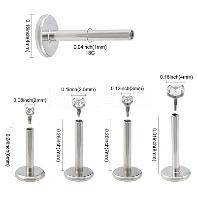 Titanium Alloy Internally Threaded Labret Bar EJEW-FS0001-32B-1