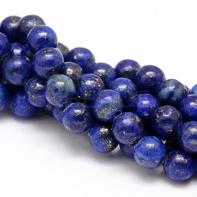 Natural Lapis Lazuli Round Beads Strands G-I181-10-12mm-1