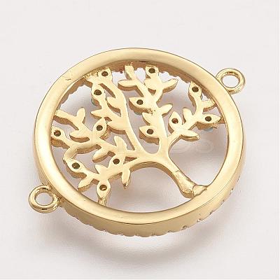 Brass Micro Pave Cubic Zirconia Links ZIRC-F048-58G-1