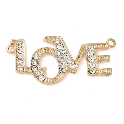 Alloy Crystal Rhinestone Word LOVE Connector Links Charms FIND-M052-09G-NR-1