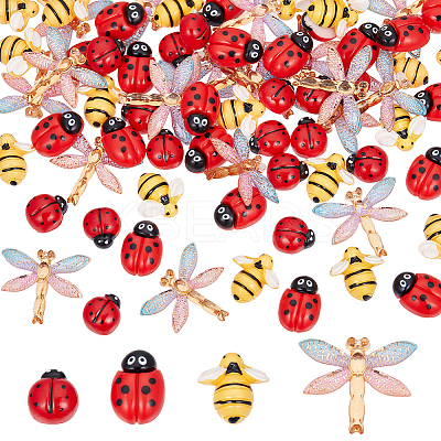 80Pcs 4 Styles Opaque Resin Cabochons CRES-SP0001-02-1