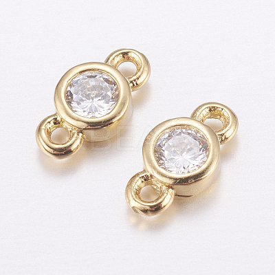 Brass Micro Pave Cubic Zirconia Links KK-P130-085G-1