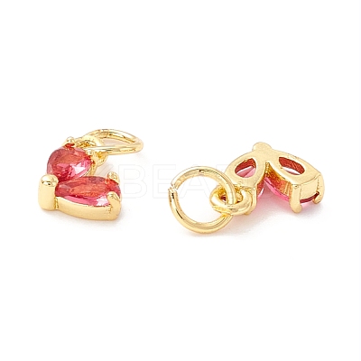 Rack Plating Brass Cubic Zirconia Charms KK-I684-04G-01-RS-1