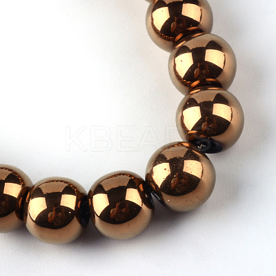 Electroplate Transparent Glass Beads Strands EGLA-Q062-8mm-D03-1