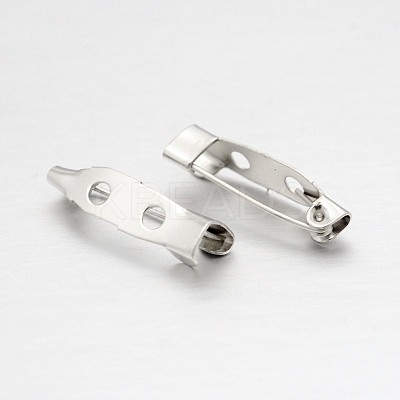 Iron Brooch Pin Back Safety Catch Bar Pins with 2 Holes IFIN-A171-04C-1