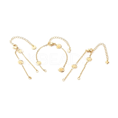 304 Stainless Steel Smile Link Chains Bracelet Making AJEW-JB01039-01-1