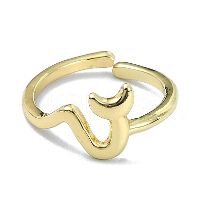 Brass Open Cuff Rings RJEW-B051-42G-1