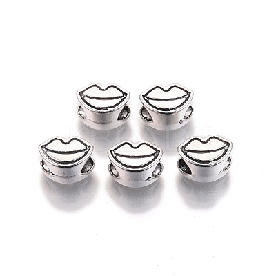 Tibetan Style Alloy European Beads TIBE-S314-97AS-RS-1
