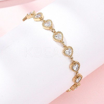 304 Stainless Steel Link Chain Bracelets for Women LS-BJEW-A047-03G-1