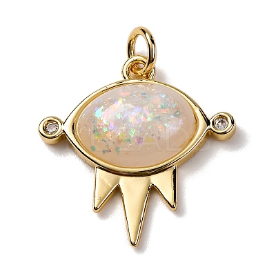 Brass Micro Pave Cubic Zirconia Pendants KK-A233-01G-02-1