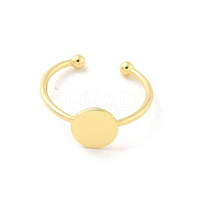 Brass Open Cuff Ring Components KK-G518-06G-03-1