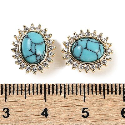Synthetic Turquoise Sew on Rhinestone KK-P283-02B-G-1