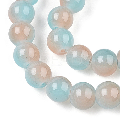 Baking Paint Imitation Jade Glass Round Bead Strands X1-DGLA-N003-10mm-05-1