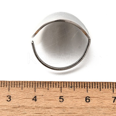 Oval 304 Stainless Steel Cuff Rings for Women RJEW-G339-01P-1