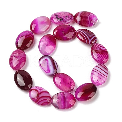 Natural Striped Agate/Banded Agate Beads Strands G-Q182-01-1