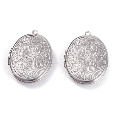 Tarnish Resistant 316 Stainless Steel Locket Pendants STAS-O132-02P-1