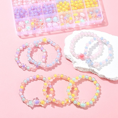 496Pcs 12 Styles Transparent Acrylic Beads OACR-YW0002-01-1