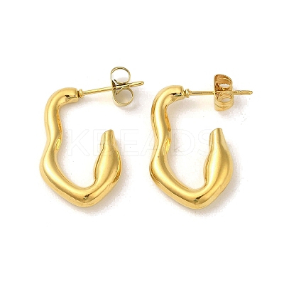 304 Stainless Steel Half Hoop Stud Earrings for Women EJEW-B054-20G-1