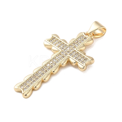Brass Micro Micro Pave Clear Cubic Zirconia Pendants KK-A212-01I-G-1