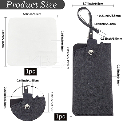 1Pc PU Leather Eyeglass Cases AJEW-CN0004-98A-01-1