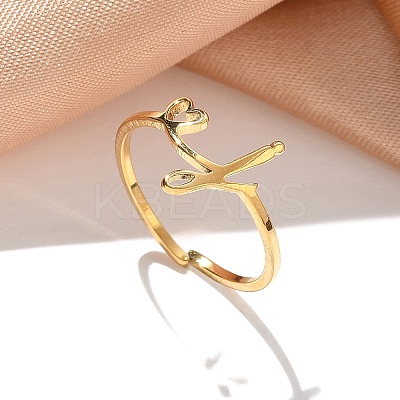304 Stainless Steel Cuff Rings for Women RJEW-D285-01G-J-1