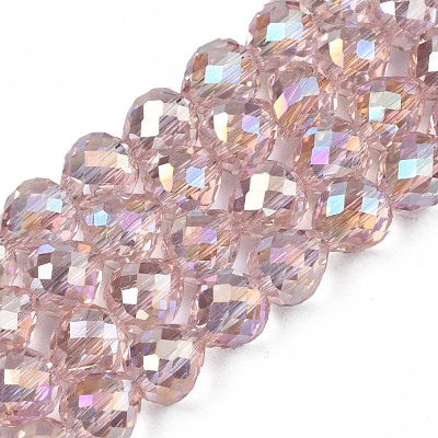 Electroplate Transparent Glass Beads Strands EGLA-N002-26-C01-1