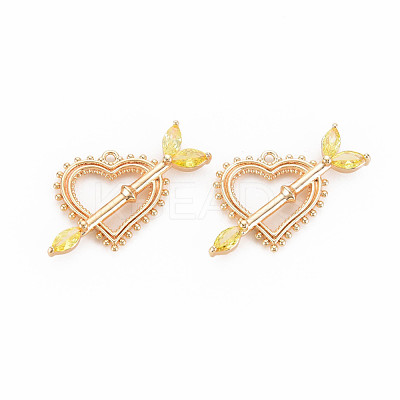 Brass Micro Pave Cubic Zirconia Pendants KK-S364-274B-1