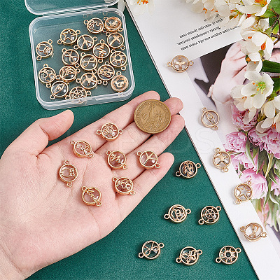 36pcs 18 styles Glass Connector Charms GLAA-PH0002-85-1