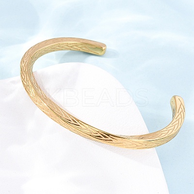 304 Stainless Steel Cuff Bangles for Men Women BJEW-D361-02G-1