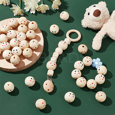 2 Bags 2 Styles Wood European Beads WOOD-PH0002-63-1