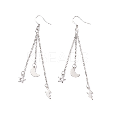 4 Pairs 304 Stainless Steel Dangle Earrings EJEW-JE06576-S-1