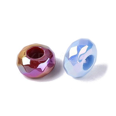 UV Plating Opaque Acrylic European Beads OACR-Q198-01-1