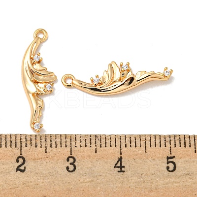 Brass Micro Pave Clear Cubic Zirconia Pendants KK-K378-18G-1