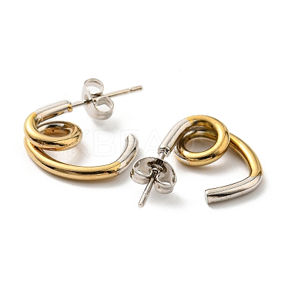 Iron Plating(IP) 304 Stainless Steel Knot Stud Earrings for Women EJEW-F319-02GP-1