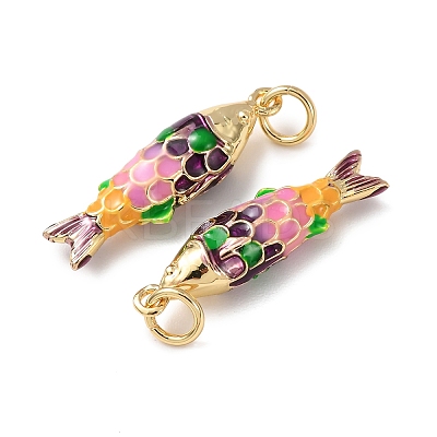 Brass Enamel Pendants KK-C143-44C-G01-1