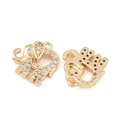 Brass Micro Pave Cubic Zirconia Pendants KK-K407-53G-1