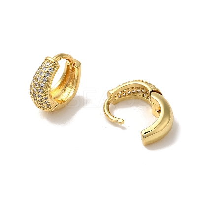 Rack Plating Brass Micro Pave Clear Cubic Zirconia Hoop Earrings for Women EJEW-G403-05G-1