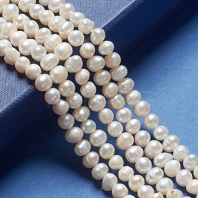 Natural Cultured Freshwater Pearl Beads Strands X-PEAR-L001-F-08-1