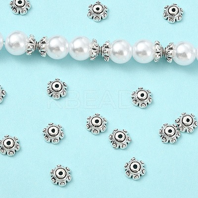 50Pcs Tibetan Style Alloy Bead Caps FIND-YW0009-09-1