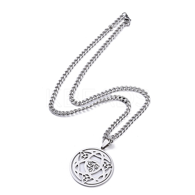 Non-Tarnish 201 Stainless Steel Pendant Necklaces NJEW-C042-01P-1