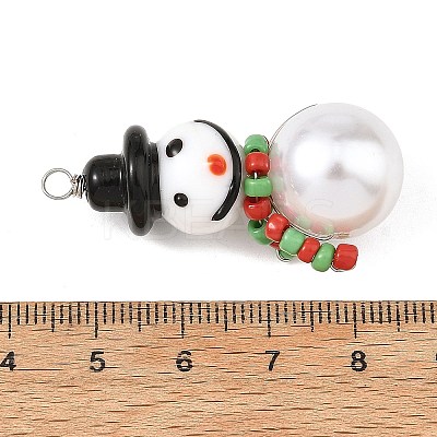 Christmas Handmade Lampwork Pendants PALLOY-JF06024-01-1
