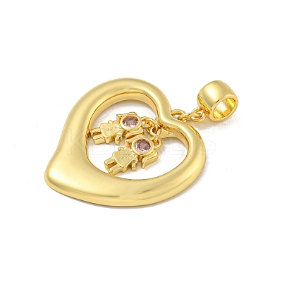 Brass Micro Pave Cubic Zirconia Pendants KK-N254-120A-G-1